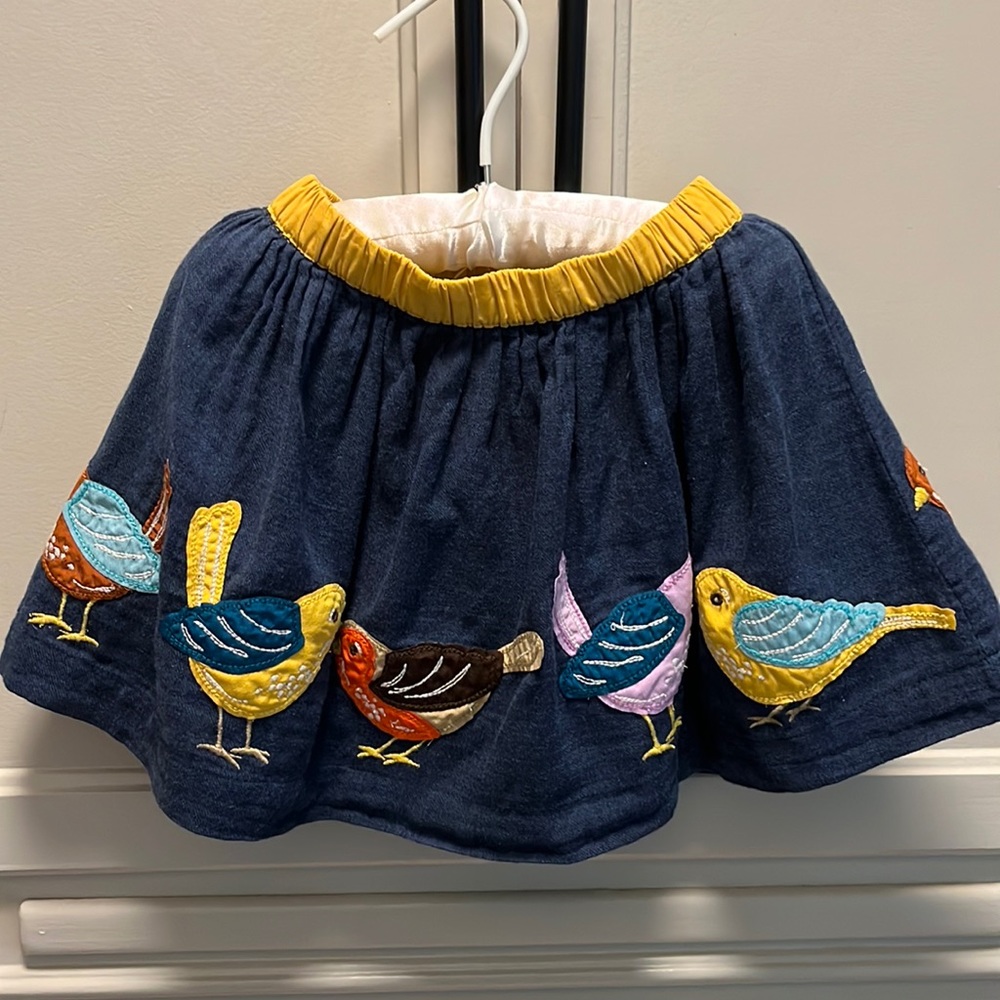 Mini Boden HTF Birds Skirt